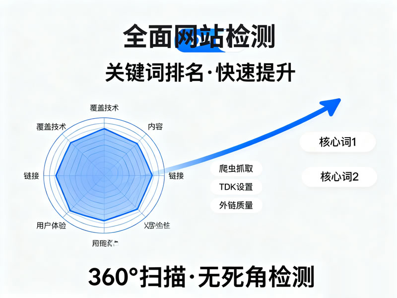 SEO診斷服務(wù)展示，網(wǎng)站問題分析和報告的示意圖